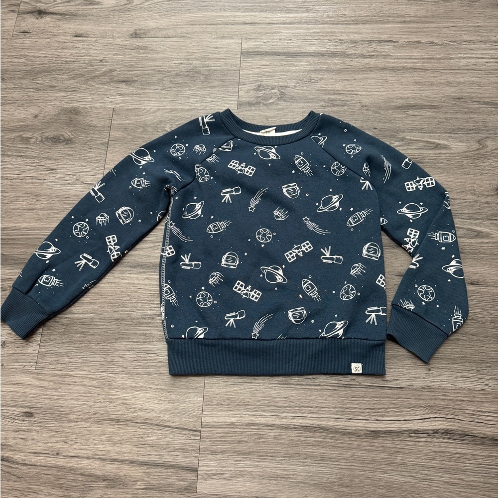 🚀 Sovereign Code “Bryson” Space Print Sweatshirt – Boys Size 7